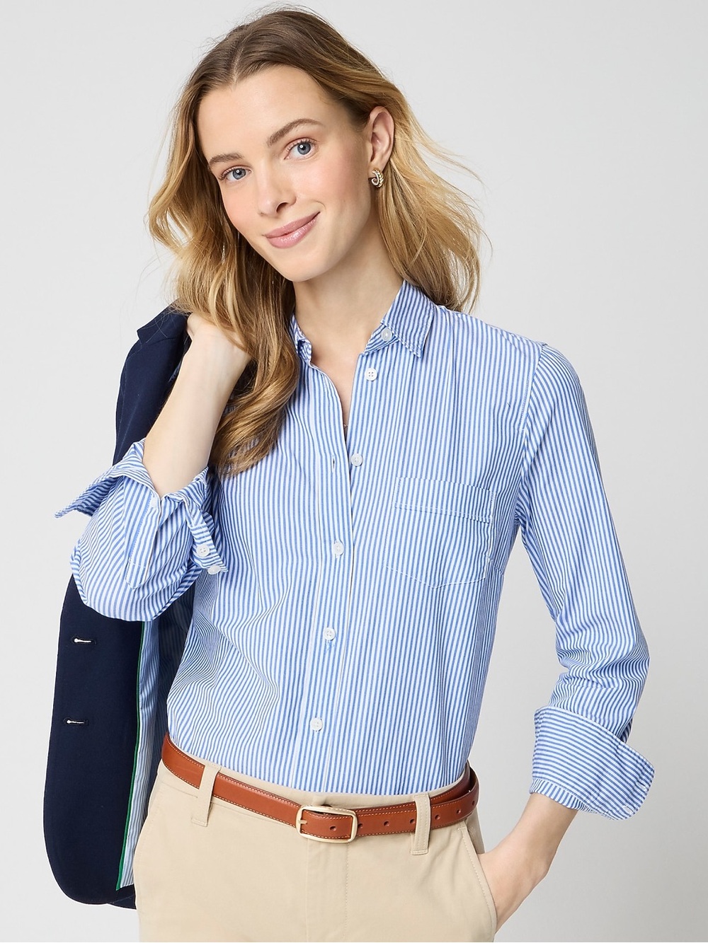 J. Crew Factory Button-up cotton poplin shirt in signature fit Size S